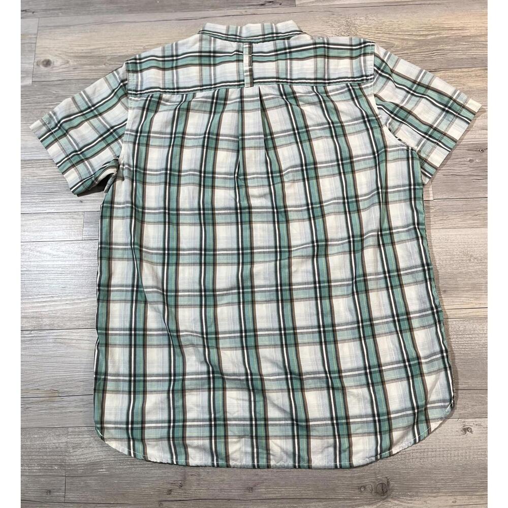 The North Face Button Up Shirt Short Sleeve Plaid Size Large W/ Pocket - Picture 2 of 9